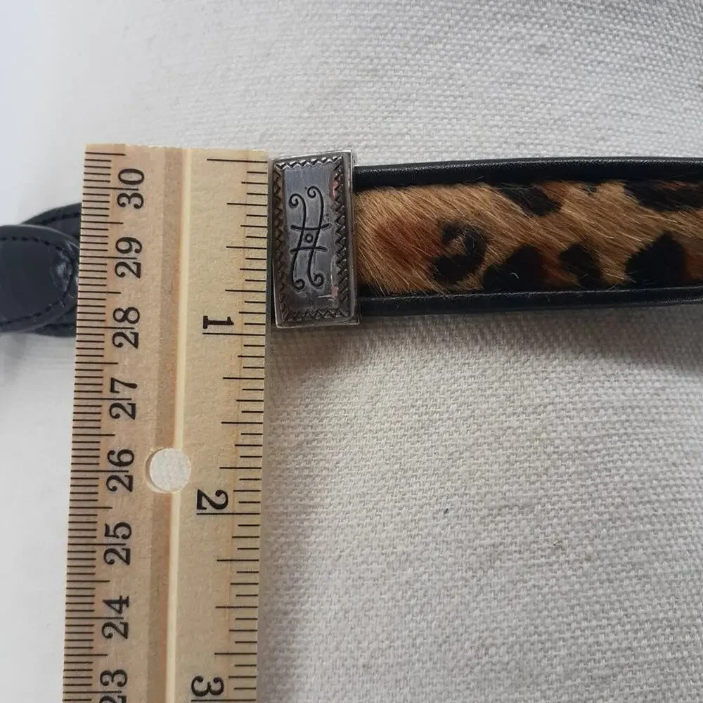 Vintage Brighton Calf Hair Fur Zebra leopard Croc Medium Belt M